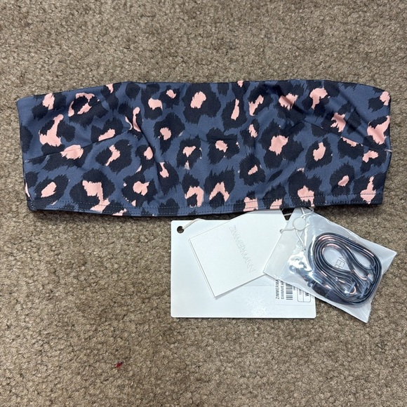 Zimmermann Sculpt Bandeau Slate Leopard Bikini Top - Picture 3 of 6